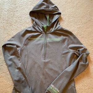 Women’s Hollister active wear gray top with hood